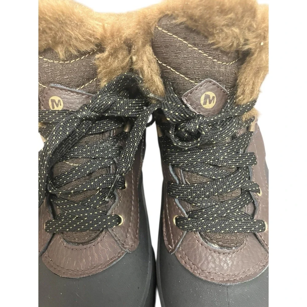 NEW Merrell Aurora Ice Waterproof Vibram Athletic Hiking Fur Trim Boots Womens 8 - Picture 4 of 11